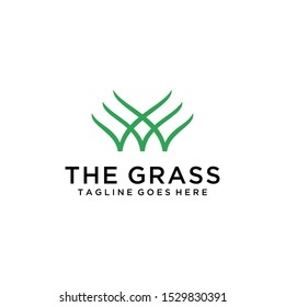 Modern nature green grass logo template design vector illustration 