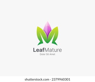 Modern nature leaf logo gradient