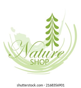 diseño de logotipo de naturaleza moderna con tallo de hoja con tema de color verde claro