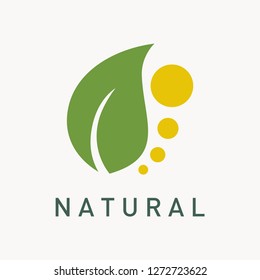 Modern nature logo template. Simple leaf green icon. 