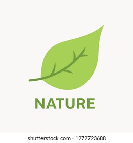 Modern nature logo template. Simple leaf green icon. 