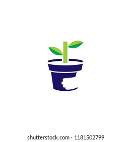 modern nature plant logo template