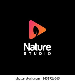 Modern Nature Studio Logo Concept Design Vector Template