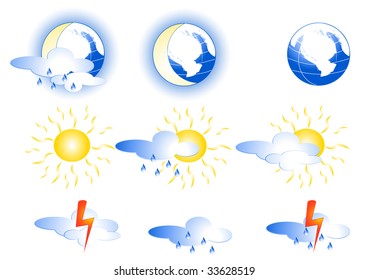 Modern nature symbol set