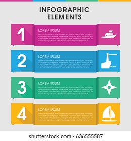Modern nautical infographic template. infographic design with nautical icons includes ship, sailboat. can be used for presentation, diagram, annual report, web design.