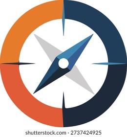 Modern Nautical Tool Symbol with Four Cardinal Points