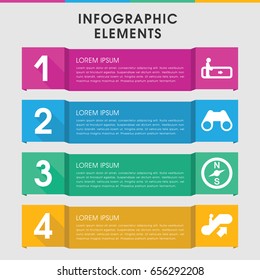 Modern navigation infographic template. infographic design with navigation icons includes escalator. can be used for presentation, diagram, annual report, web design.