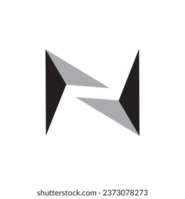 Modern navigation logo shaped like the letter N with color black and white