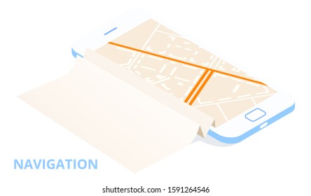 Modern Navigator isometric vector illustration.  