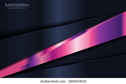 Modern navy background with colorful purple lines element.