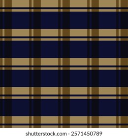 modern navy blue and gold Plaid seamless chaqe pattern.