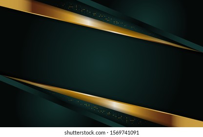 modern navy green abstract background with golden line