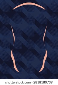 Modern navy jersey panel featuring geometric diagonal stripe patterns with subtle side accents. Ideal for sports jerseys, esports uniforms, sublimation printing, and athletic apparel.