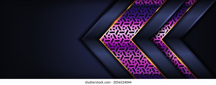 Modern Navy and Purple Pattern Lines with Overlap Layer Textured Background Design.