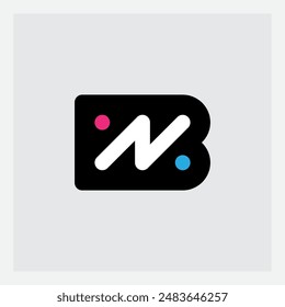 Modern NB Logo Design - Sleek Black and White with Vibrant Accents. Versatile Branding Icon for Tech, Media, or Corporate Identity. Clean, Bold Typography Meets Minimalist Geometric Style. Letters N B