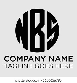 Modern NBS monogram logo in circular style. Clean, bold, and geometric design ideal for brand identity, business, fashion, or tech use. Editable vector for versatile logo design needs.
