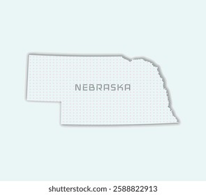 Modern Nebraska state map with a sleek, clean style. Great for educational and digital media use.	