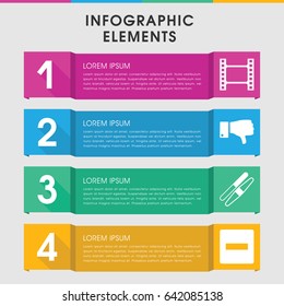 Modern negative infographic template. infographic design with negative icons includes sawing, dislike. can be used for presentation, diagram, annual report, web design.