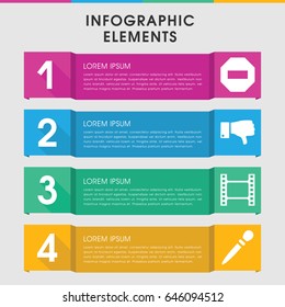 Modern negative infographic template. infographic design with negative icons includes nail sawing, dislike. can be used for presentation, diagram, annual report, web design.
