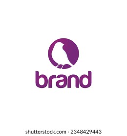 Modern negative space bird logo for modern business and industry.