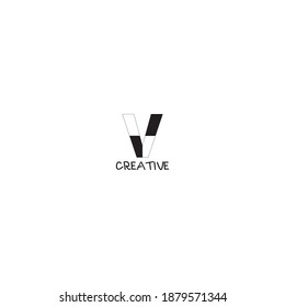 Modern Negative Space Initial Letter V Logo Symbol für einfaches Vektordesign Vorlage einzeln auf weißem Hintergrund
