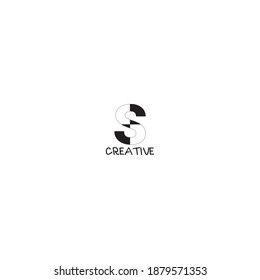Modern Negative Space Initial Letter S Logo Symbol für einfaches Vektordesign Vorlage einzeln auf weißem Hintergrund