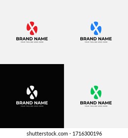 Modern negative space initial x letter logo design vector template. Professional letter x icon design for business or corporate identity with color variation.