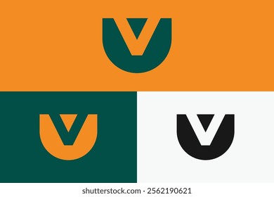 modern negative space letter V logo, simple negative space letter V logo.