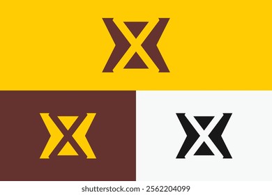 modern negative space letter X logo, simple negative space letter X  logo. 
