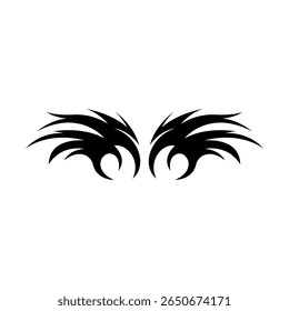 Modern neo tribal tattoo design featuring bold, black symmetrical shapes and sharp abstract curves