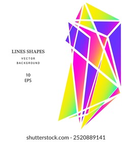 Modern neon abstract shapes isolated on white background vector illustration. Minimal futuristic trendy graphic design with space for your text image banner poster card post story flyer party cover