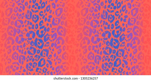 Modern neon multicolored textured background. Textured animal skin. Coral color seamless pattern.
