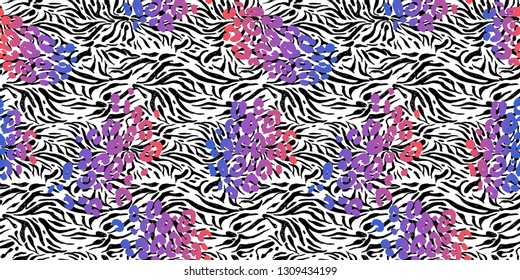 Modern neon multicolored textured background. Abstract seamless pattern. Textured animal skin