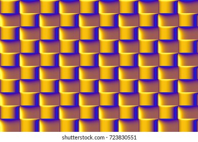 Modern neon seamless vector pattern with simulated volume in gold tones