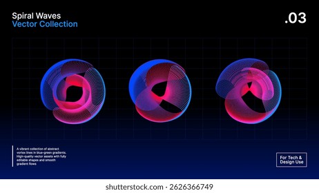 Modern Neon Spirograph Vector – Vibrant Circular Flow in Red, Pink, and Blue Gradient Hues