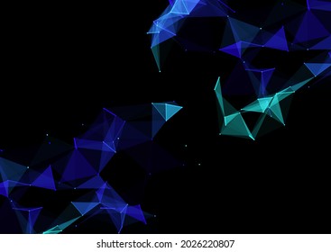 modern network communications background with a low poly plexus design
