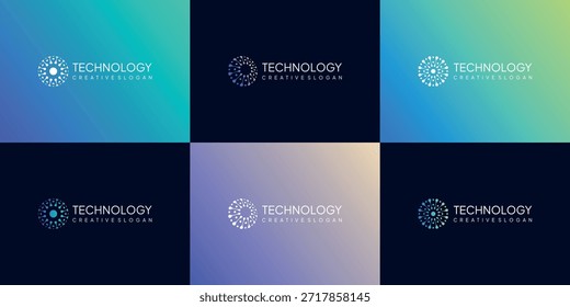 Modern Network Connection Abstract Symbol Logo Template for IT and Software Business Gradient Vector Design