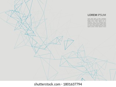 Modern network connection. Abstract tech design. Wireless communication. Blue geometric background. Modern shape concept. Social network
