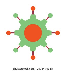 Modern Network Hub and Centralized System Vector Icon