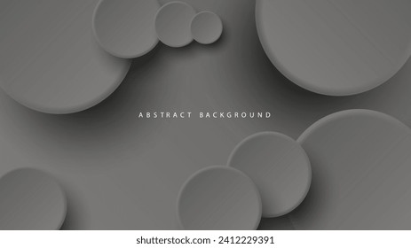 Modern neumorphism abstract background. Gradient background with neumorphism circles. Minimal abstract clean paper 3d design template. Circular neumorphic frame banner. Realistic paper surface. Vector