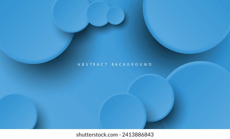 Fondo abstracto del neumorfismo moderno. Fondo degradado con círculos de neumorfismo. Plantilla de diseño 3d de papel limpio abstracto mínimo. Banner de marco neumórfico circular. Superficie de papel realista. Vector