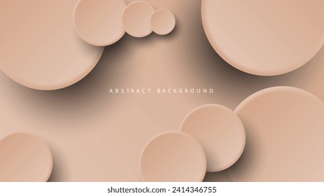 Fondo abstracto del neumorfismo moderno. Fondo degradado con círculos de neumorfismo. Plantilla de diseño 3d de papel limpio abstracto mínimo. Banner de marco neumórfico circular. Superficie de papel realista. Vector