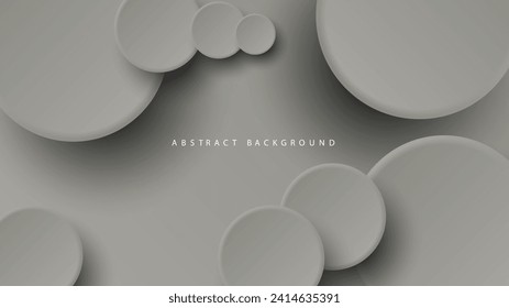 Modern neumorphism abstract background. Gradient background with neumorphism circles. Minimal abstract clean paper 3d design template. Circular neumorphic frame banner. Realistic paper surface. Vector