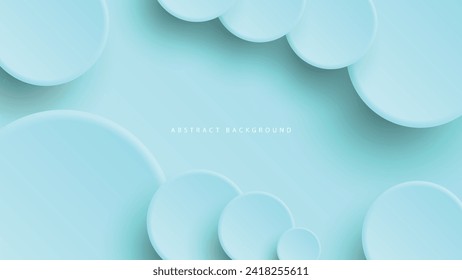 Fondo abstracto del neumorfismo moderno. Fondo degradado con círculos de neumorfismo. Plantilla de diseño 3d de papel limpio abstracto mínimo. Banner de marco neumórfico circular. Superficie de papel realista. Vector