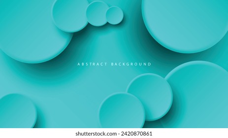 Fondo abstracto del neumorfismo moderno. Fondo degradado con círculos de neumorfismo. Plantilla de diseño 3d de papel limpio abstracto mínimo. Banner de marco neumórfico circular. Superficie de papel realista. Vector