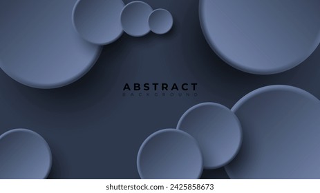 Modern neumorphism abstract background. Gradient background with neumorphism circles. Minimal abstract clean paper 3d design template. Circular neumorphic frame banner. Realistic paper surface. Vector