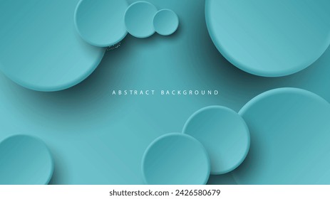 Modern neumorphism abstract background. Gradient background with neumorphism circles. Minimal abstract clean paper 3d design template. Circular neumorphic frame banner. Realistic paper surface. Vector