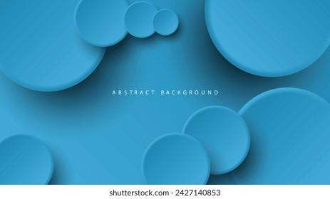 Fondo abstracto del neumorfismo moderno. Fondo de degradado con círculos de neumorfismo. Plantilla de diseño 3D de papel limpio abstracto mínimo. Banner circular neumórfico. Superficie de papel realista. Vector