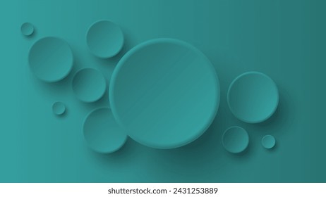 Modern neumorphism abstract background. Gradient background with neumorphism circles. Minimal abstract clean paper 3d design template. Circular neumorphic frame banner. Realistic paper surface. Vector