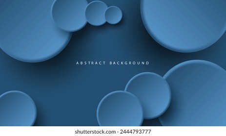 Modern neumorphism abstract background. Gradient background with neumorphism circles. Minimal abstract clean paper 3d design template. Circular neumorphic frame banner. Realistic paper surface. Vector